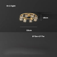 plafonnier en cuivre or noir argent cube cristal LED design moderne 2024