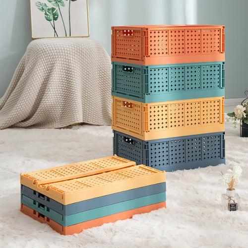 Collapsible Desktop Storage Box, Student Cosmetics Basket, Simplicity, Household, Dormitory, Stationery, Sundry, Small - vue 2 sur 18