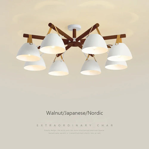 LED-Kronleuchter aus nordischem Holz - vue 3 sur 14