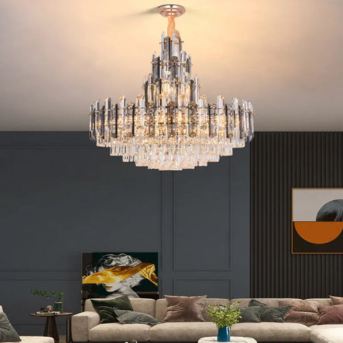 Ovaler LED-Kronleuchter aus Kristall dimmbar Trend 2022 - vue 2 sur 11