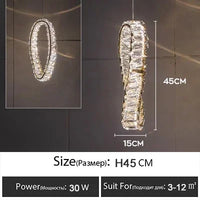 lustre led moderne en cristal de luxe adapté à l'intérieur
