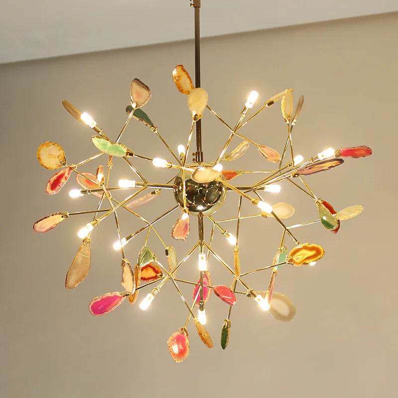 LED-Deckenleuchte aus natürlicher Achat für romantische Innendekoration - vue 5 sur 9