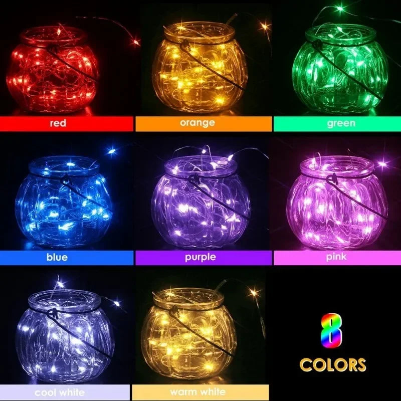 guirlande lumineuse led en fil de cuivre pour décoration festive - vue 5 sur 14