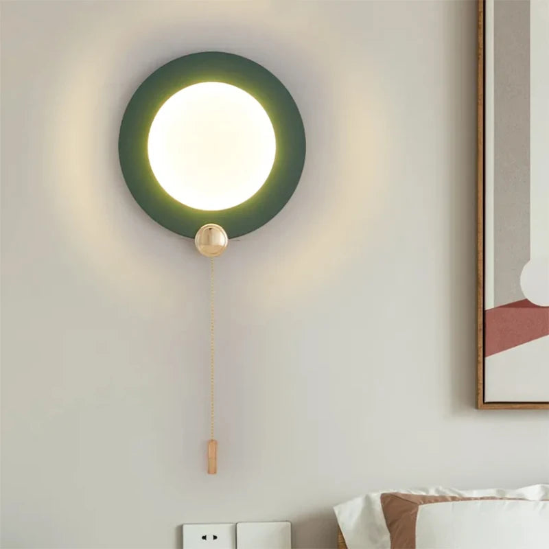 Applique murale ronde créative pour chambre à coucher - vue 2 sur 12