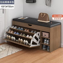 Home Shoe Cabinet with Bench, Anti-Dust Shoe Storage Bench, Multi-Layer Wooden Organizer with   Cushion and Stable Structure