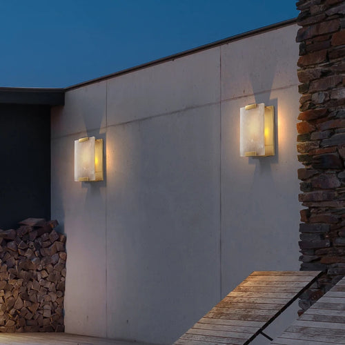 applique murale led en marbre et cuivre pour intérieur moderne