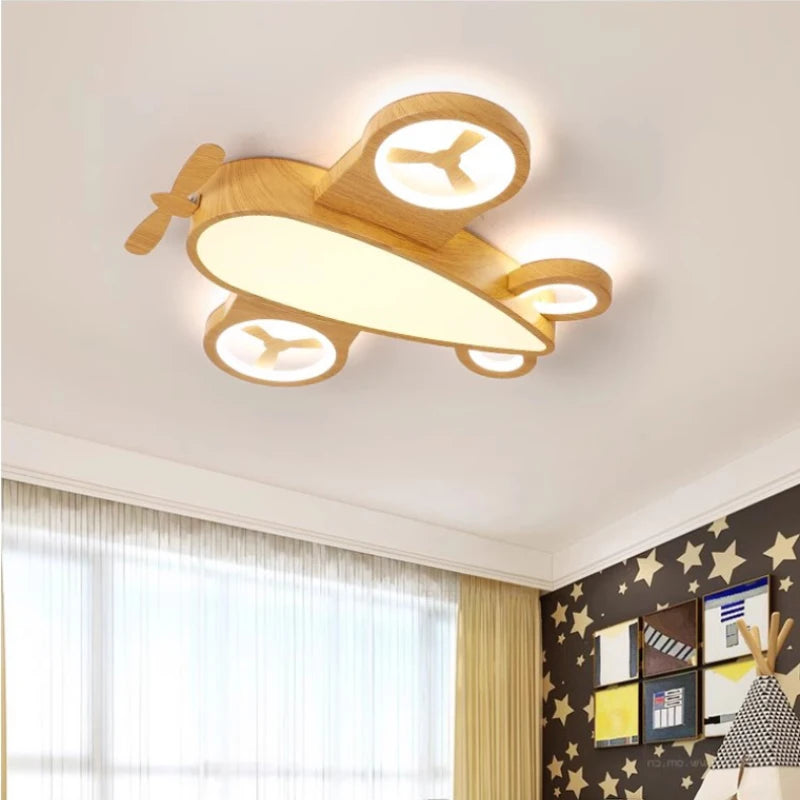 plafonnier led avion design nordique pour chambre enfant - vue 6 sur 8