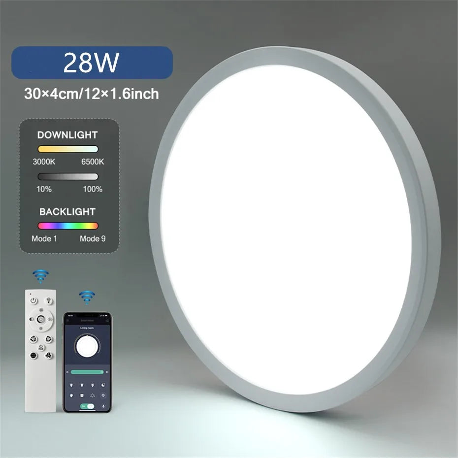 plafonnier led moderne avec panneau décoratif luminaire idéal - vue 7 sur 13