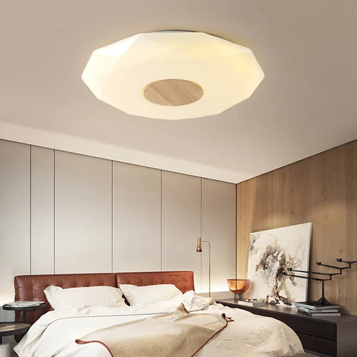 LED-Deckenleuchte aus massivem Holz Stern Diamant minimalistisch