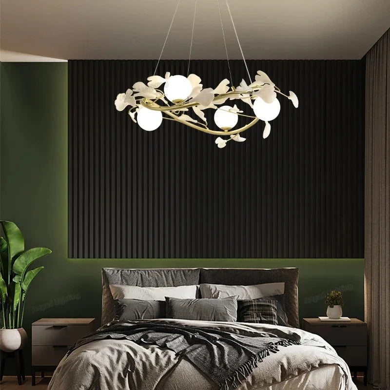 lustre moderne à pétales pour décoration intérieure créative - vue 4 sur 9