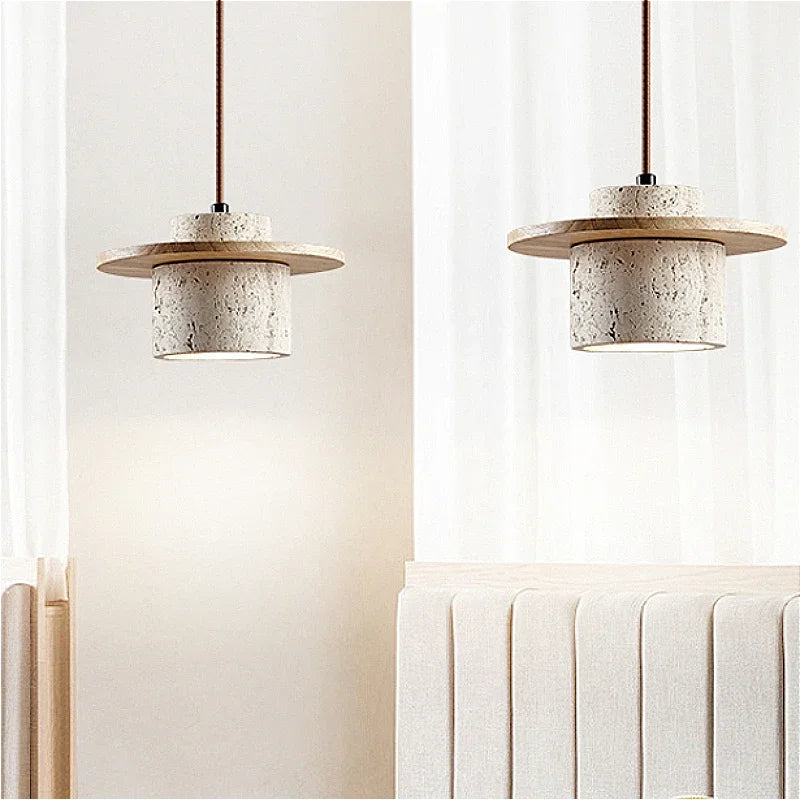 Vintage-Kronleuchter aus Stein mit LED für die Inneneinrichtung - vue 4 sur 7