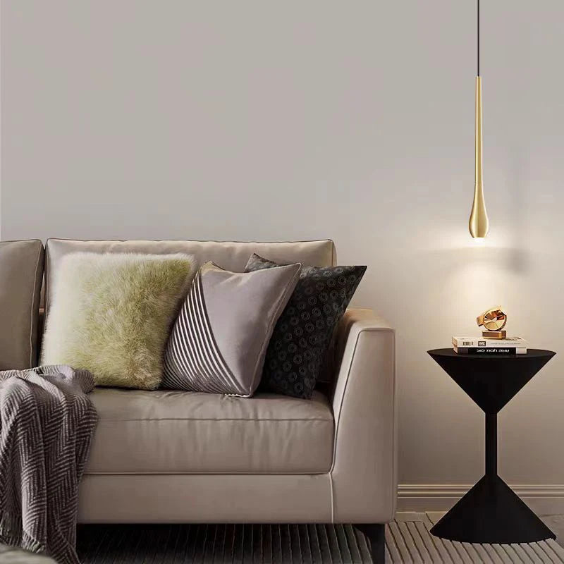 Suspension LED en laiton au design moderne - vue 6 sur 8