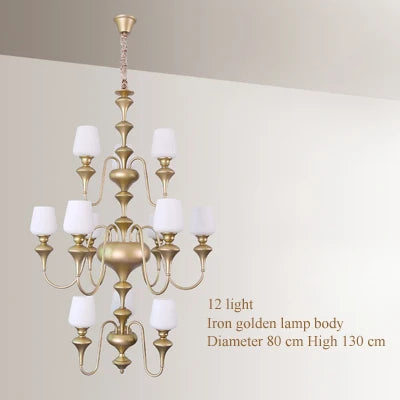 lustre en cuivre avec abat jour en verre élégant et moderne - vue 12 sur 22