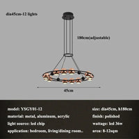 lustre led créatif italien en forme de haricot pour décoration intérieure