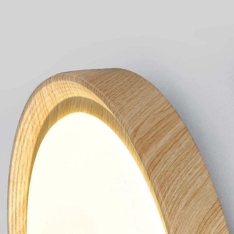 Plafonnier led en bois rond pour décoration intérieure - vue 6 sur 12