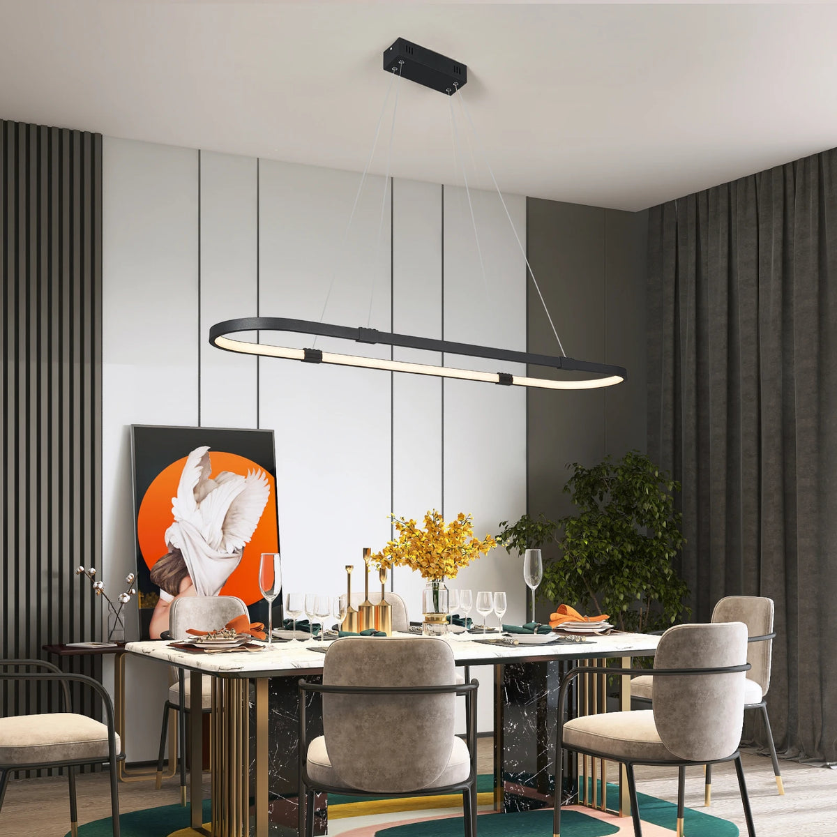 Moderne LED-Pendelleuchte für stilvolle Beleuchtung und Dekoration - vue 4 sur 7