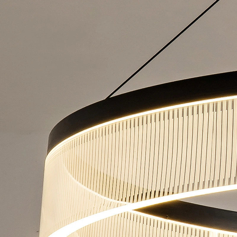 lustre à led circulaire en aluminium et acrylique pour intérieur décoratif - vue 7 sur 24