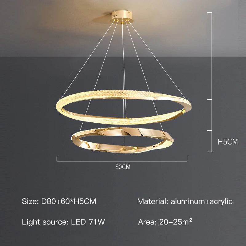 Moderne LED-Pendelleuchte mit künstlerischem Design und Fernbedienung