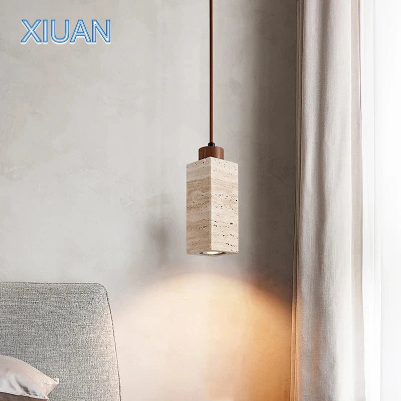 lustre led en pierre de grotte style wabi-sabi - vue 5 sur 11