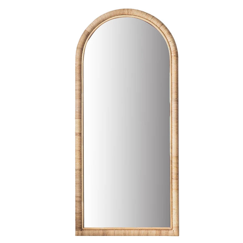 Full length mirror, floor mirror, girls' makeup, dressing, dressing, rattan net, Nordic fitting mirror, ins