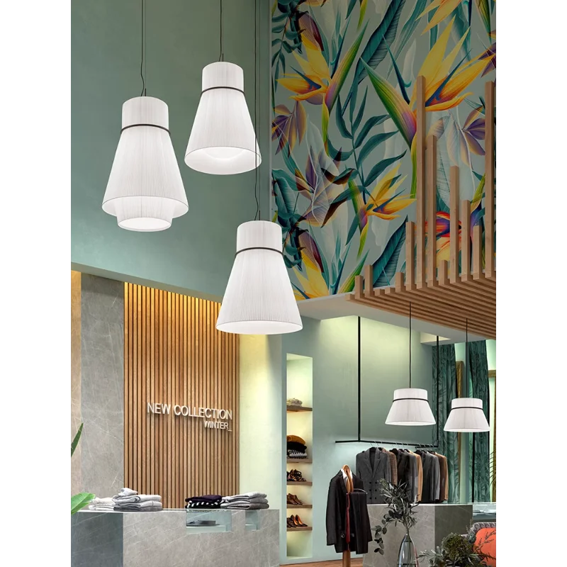 lustre en tissu japonais design pour restaurants et bars - vue 4 sur 11