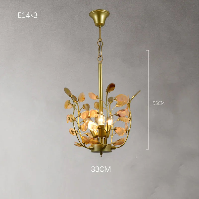 lustre led en agate naturelle idéal pour décoration romantique