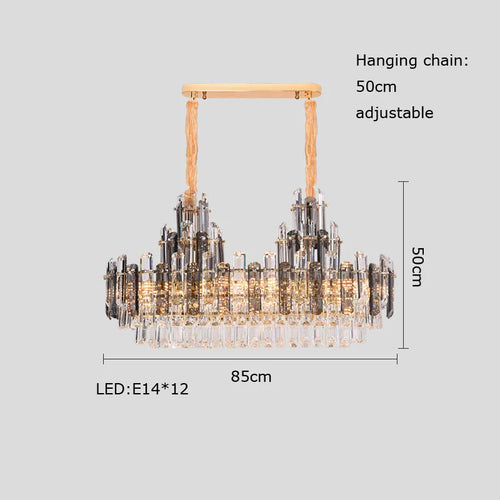 lustre suspendu en cristal à intensité variable design moderne