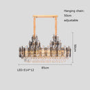 suspension à led en cristal design luxueux avec variateur d'intensité