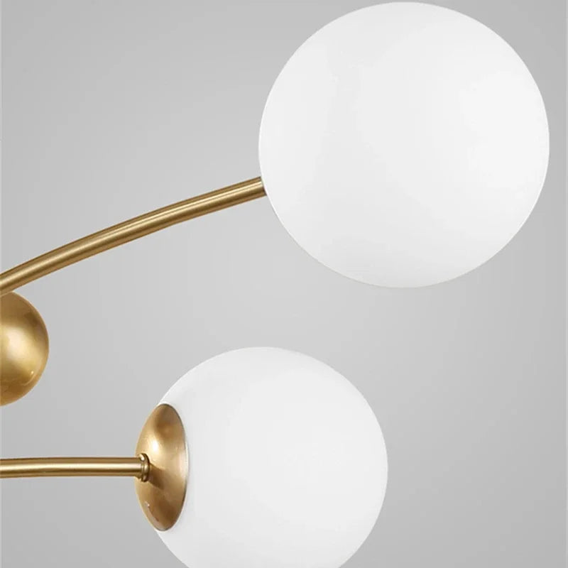 Lustre nordique en cuivre à 5 têtes - vue 6 sur 7
