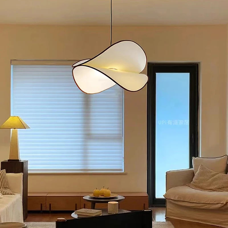 LED-Kronleuchter aus Stoff, höhenverstellbar, Art-Déco-Design - vue 3 sur 10