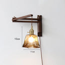 LED-Wandleuchte Retro Japanisch Teleskopisch aus Messing und Glas