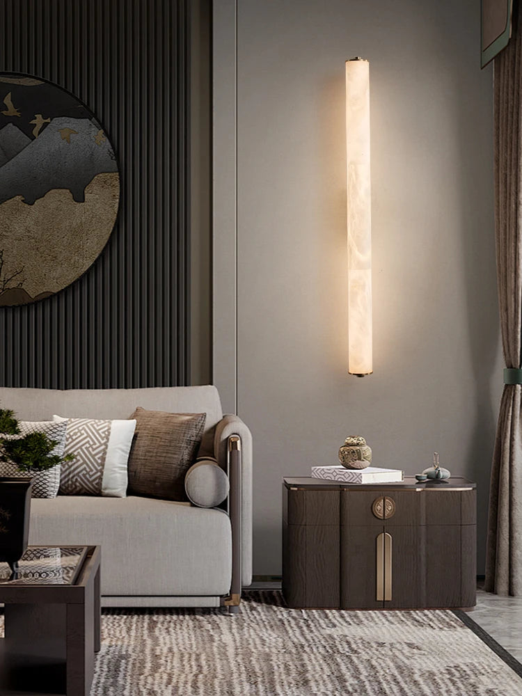 applique murale led en cuivre et marbre moderne luxe éclairage intérieur - vue 5 sur 14