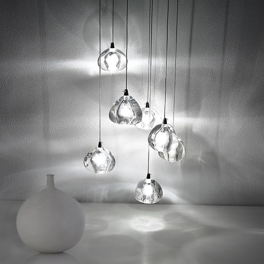 Moderne Kristall-Pendelleuchte für elegantes Licht - vue 4 sur 15