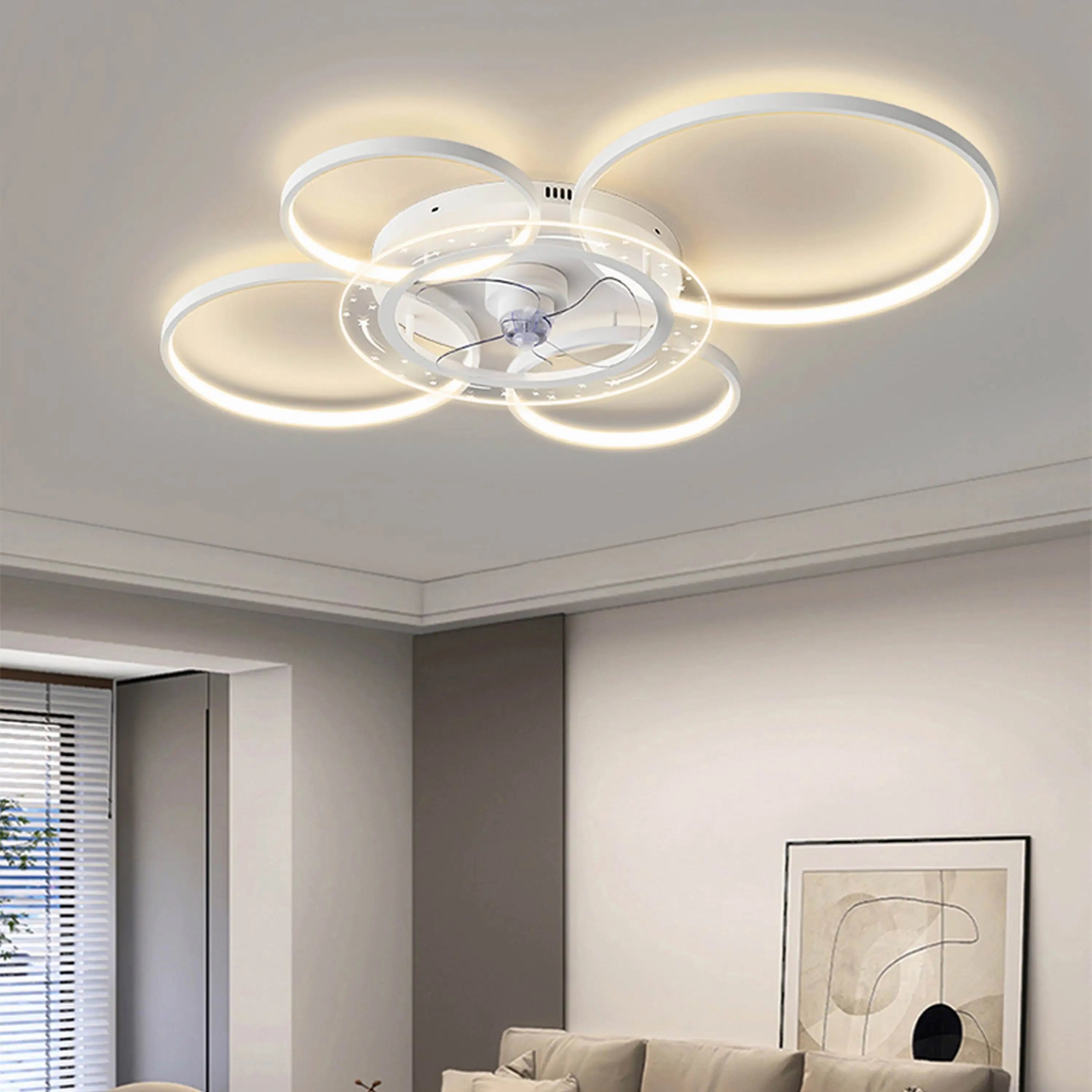 Plafonnier design avec des cercles à LED - vue 4 sur 7
