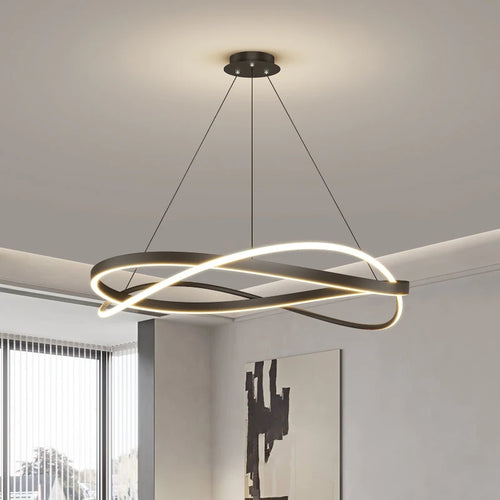 Minimalistischer LED-Kronleuchter nordisches Design für große Kunsthalle - vue 2 sur 14