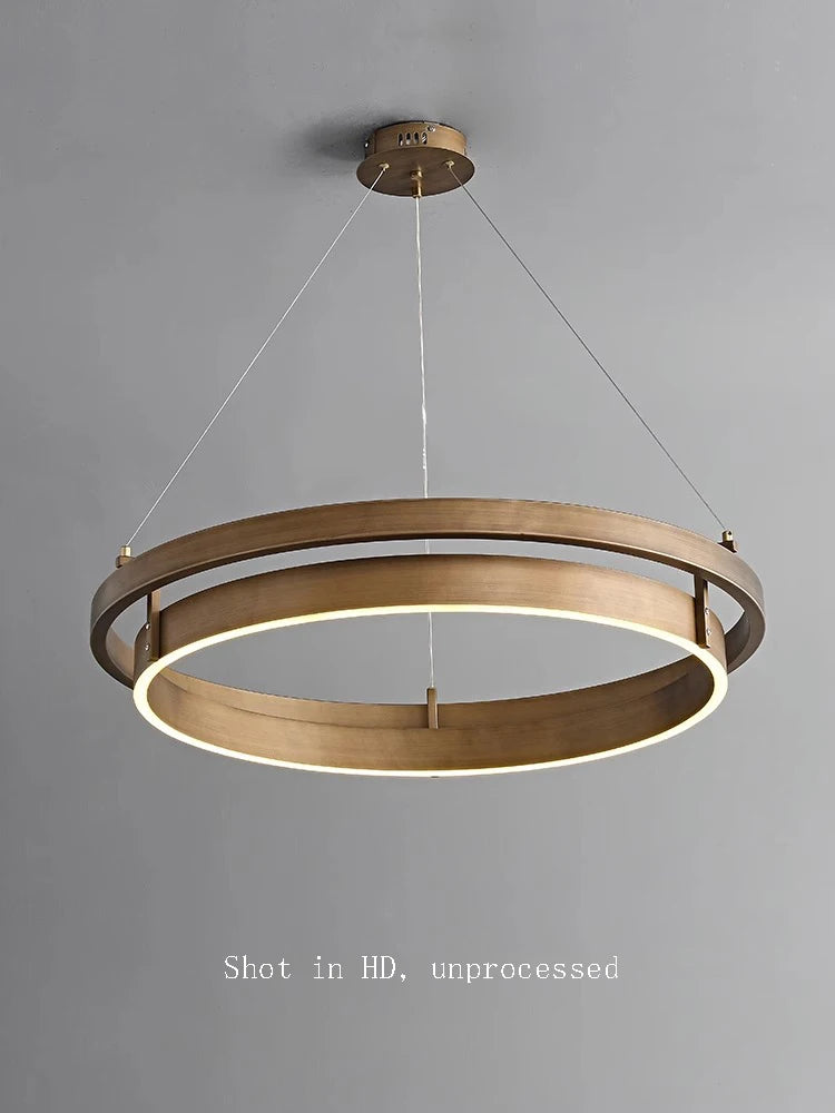 lustre nordique bronze brossé suspension simple led - vue 5 sur 9