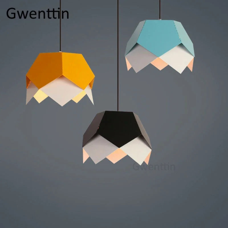 suspension géométrique en fer style nordique pour décoration intérieure