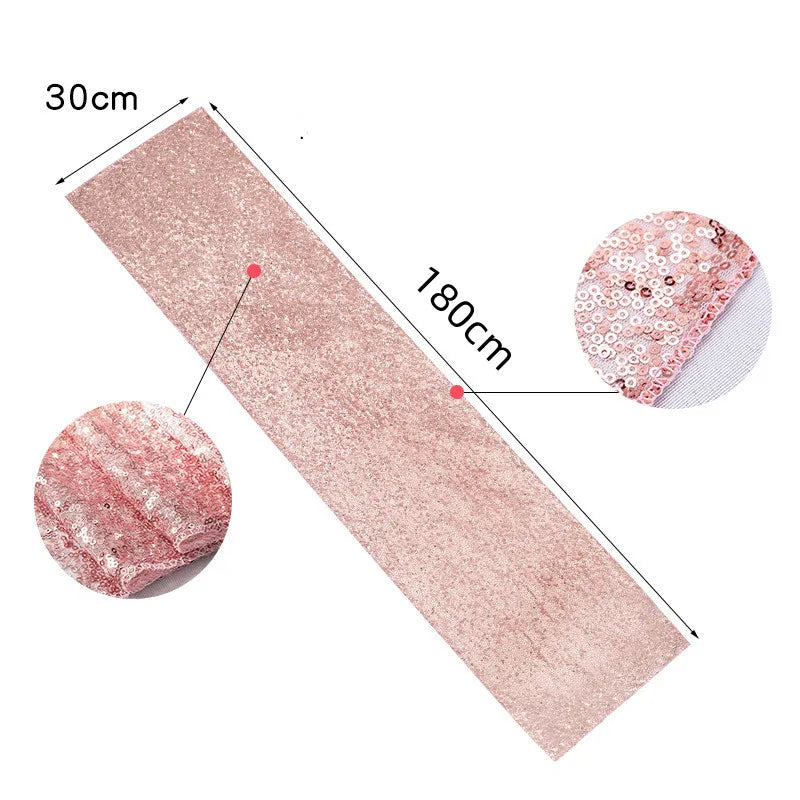 Chemin de table à sequins dorés décoration fête - vue 7 sur 7