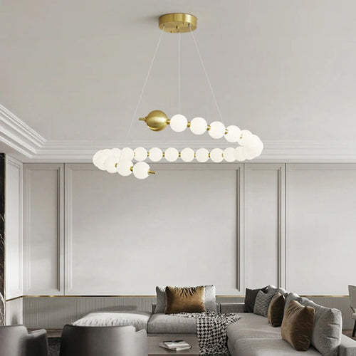 Runde LED-Pendelleuchte aus Messing, Kupfer und Aluminium dekorativ - vue 3 sur 30