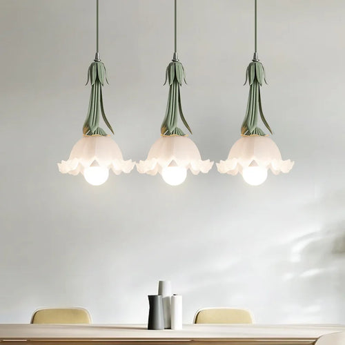 lustre en verre style français avec fleurs décoratives pour intérieur