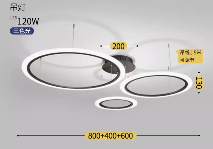 Moderner LED-Kronleuchter Minimalistisch Nordisch Italienischer Ring Kreativ