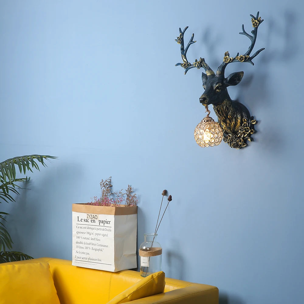 applique murale en résine design cerf pour décoration intérieure moderne - vue 6 sur 8