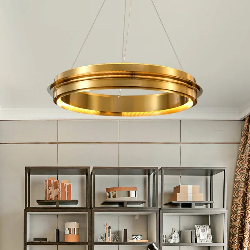 Postmoderner italienischer LED-Kronleuchter im minimalistischen Ring-Design - vue 5 sur 12