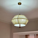 Nordische Retro-Pendelleuchte aus Hanfseil und Rattan mit LED