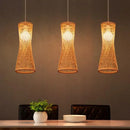 lustre en bambou japonais style chinois en rotin tissé