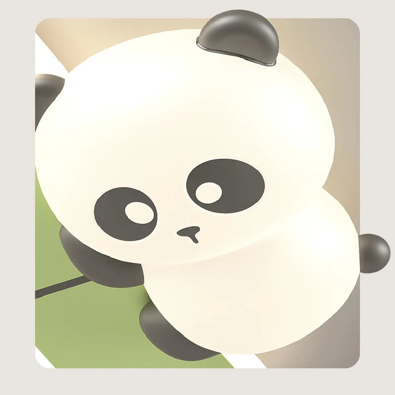 Niedliche Panda-Deckenleuchte für das moderne, minimalistische Kinderzimmer - vue 3 sur 6