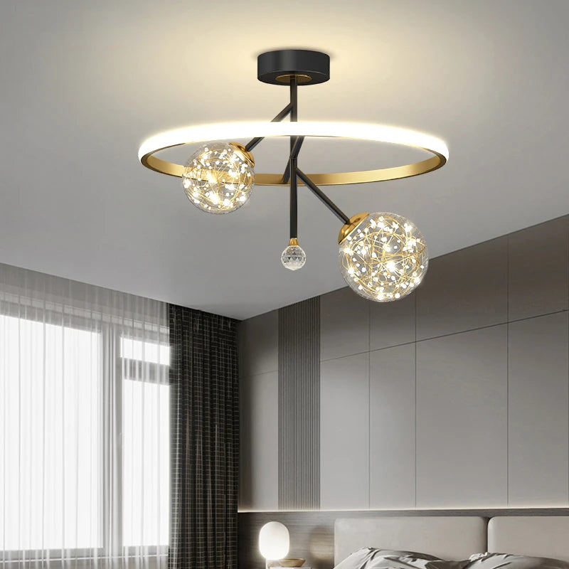 lustre led moderne nordique simple boule pour intérieur - vue 4 sur 16