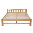 VSOGA 140/90 x 200 Cm, Solid Solid Wood Bed, Futon Bed, Double Bed, Solid Wood Natural Bed with Headboard and Slatted Frames,