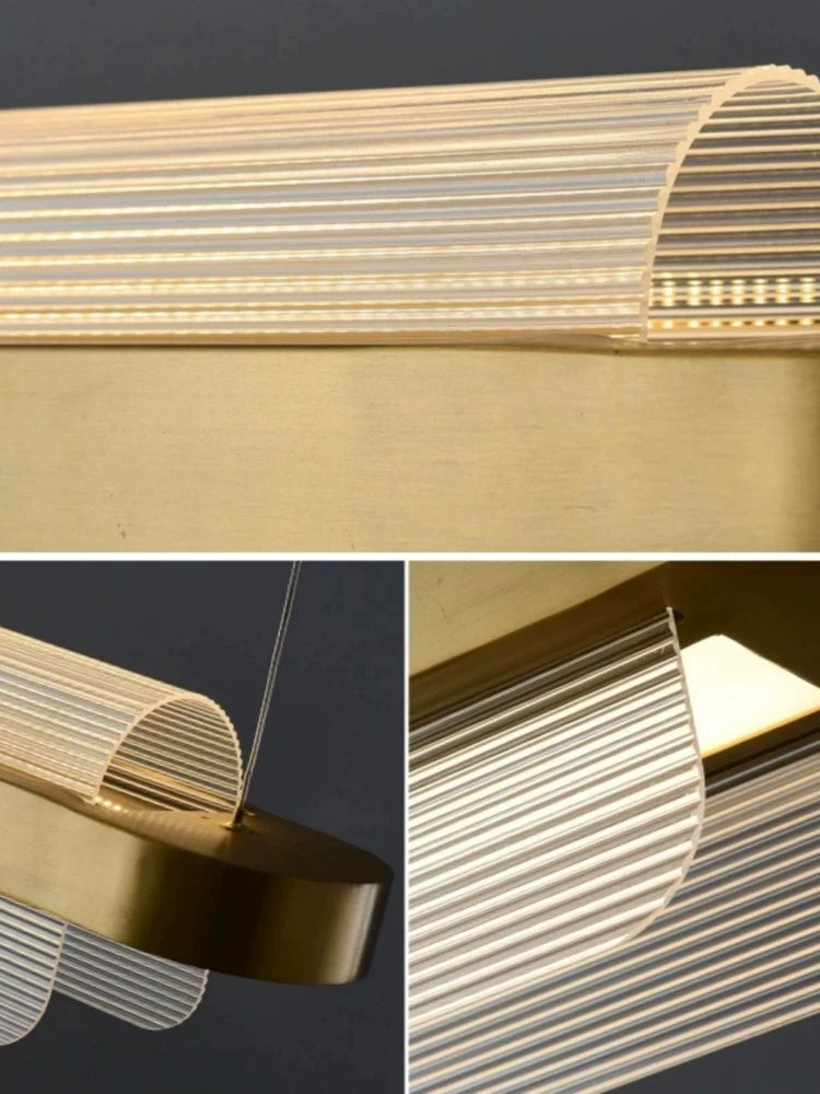 lustre minimaliste long pour restaurant café ou bureau créatif - vue 6 sur 7
