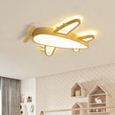 plafonnier avion en bois et fer pour chambre d'enfant